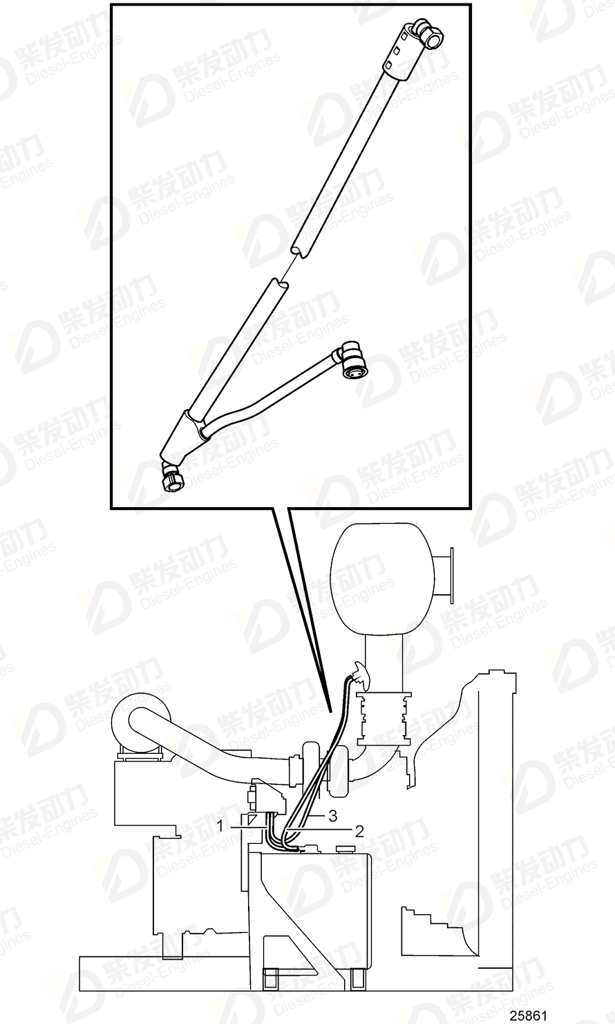 VOLVO Hose, black 21618090 Drawing